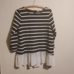 Pop over top with attached sheer blouse medium
